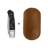 QSP Heron Slip Joint Pocket Knife Nitro V blade Brass Copper Mesh Resin Handle