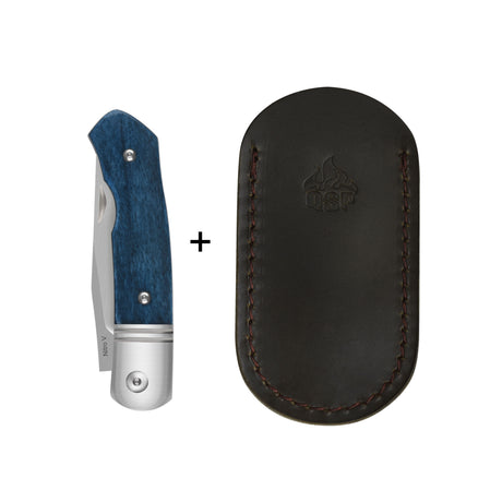 QSP Heron Slip Joint Pocket Knife Nitro V blade Blue Bone Handle