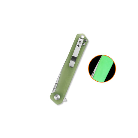 QSP Mantis Liner Lock Pocket Knife Nitro V blade Glow-in-the-Dark G10 handle