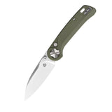 QSP Orca Button Liner Lock Pocket Knife 10Cr15MovV blade Green G10 handle
