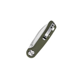 QSP Orca Button Liner Lock Pocket Knife 10Cr15MovV blade Green G10 handle