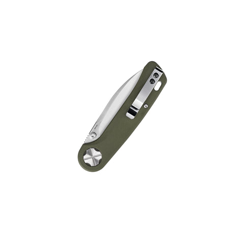 QSP Orca Button Liner Lock Pocket Knife 10Cr15MovV blade Green G10 handle