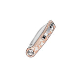 QSP Orca Button Liner Lock Pocket Knife 10Cr15MovV blade G10 with Copper & Aluminum Foil handle