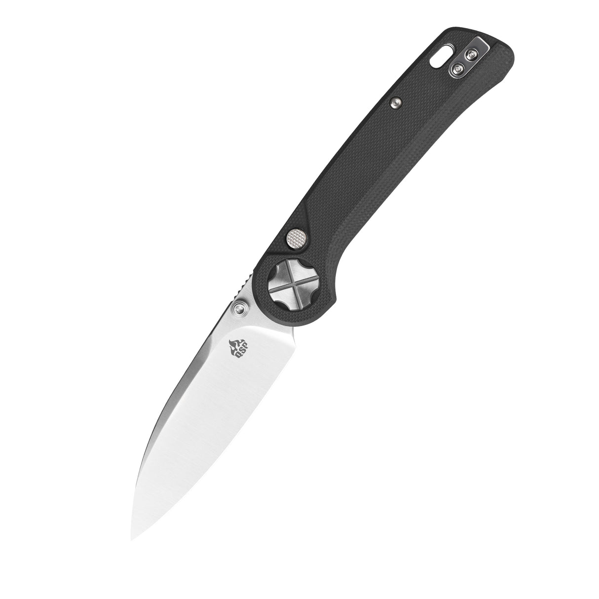 QSP Orca Button Liner Lock Pocket Knife 10Cr15MovV blade Black G10 handle