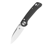 QSP Orca Button Liner Lock Pocket Knife 10Cr15MovV blade Black G10 handle