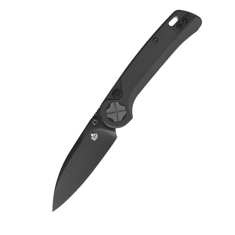 QSP Orca Button Liner Lock Pocket Knife 10Cr15MovV blade Black G10 handle
