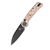 QSP Orca Button Liner Lock Pocket Knife 10Cr15MovV blade G10 with Copper & Aluminum Foil handle