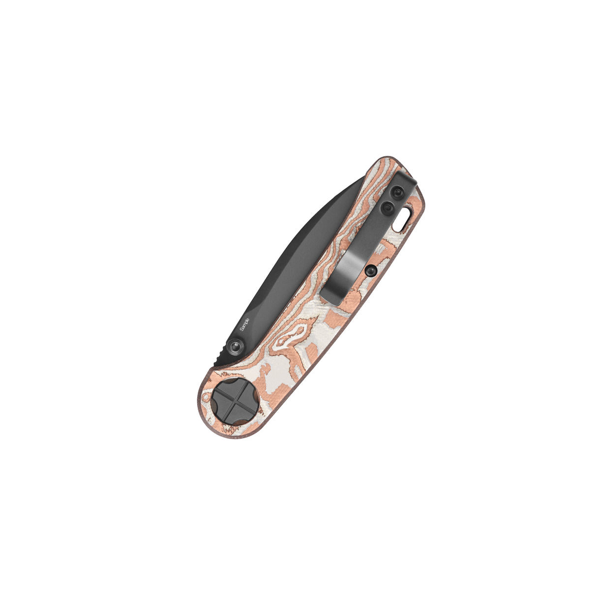 QSP Orca Button Liner Lock Pocket Knife 10Cr15MovV blade G10 with Copper & Aluminum Foil handle