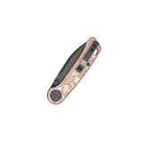 QSP Orca Button Liner Lock Pocket Knife 10Cr15MovV blade G10 with Copper & Aluminum Foil handle