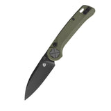 QSP Orca Button Liner Lock Pocket Knife 10Cr15MovV blade Green G10 handle