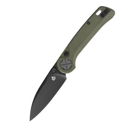 QSP Orca Button Liner Lock Pocket Knife 10Cr15MovV blade Green G10 handle