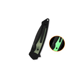 QSP Peregrine Liner Lock Pocket Knife 10Cr15MoV blade Glow-in-the-Dark G10 inlay Black G10 handle