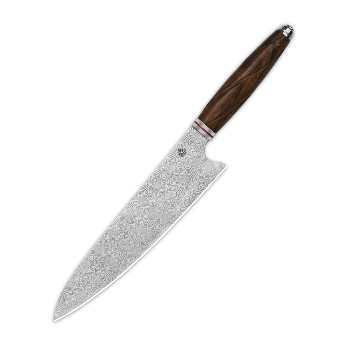 QSP 8'' Gyuto knife, Damascus blade, desert iron wood handle, Mulan Series.
