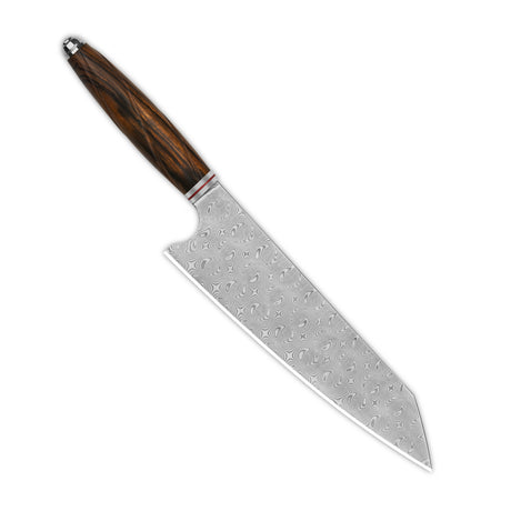 QSP Kitchen Knife 8'' Kiritsuke Damascus Blade Desert Iron Wood Handle Mulan Series QS-KK-004B