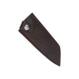 Leather sheath for Kiritsuke kitchen knife with snap closure