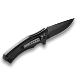 QSP Sthenia Pocket Knife-blackwash blade with Black G10 Handle