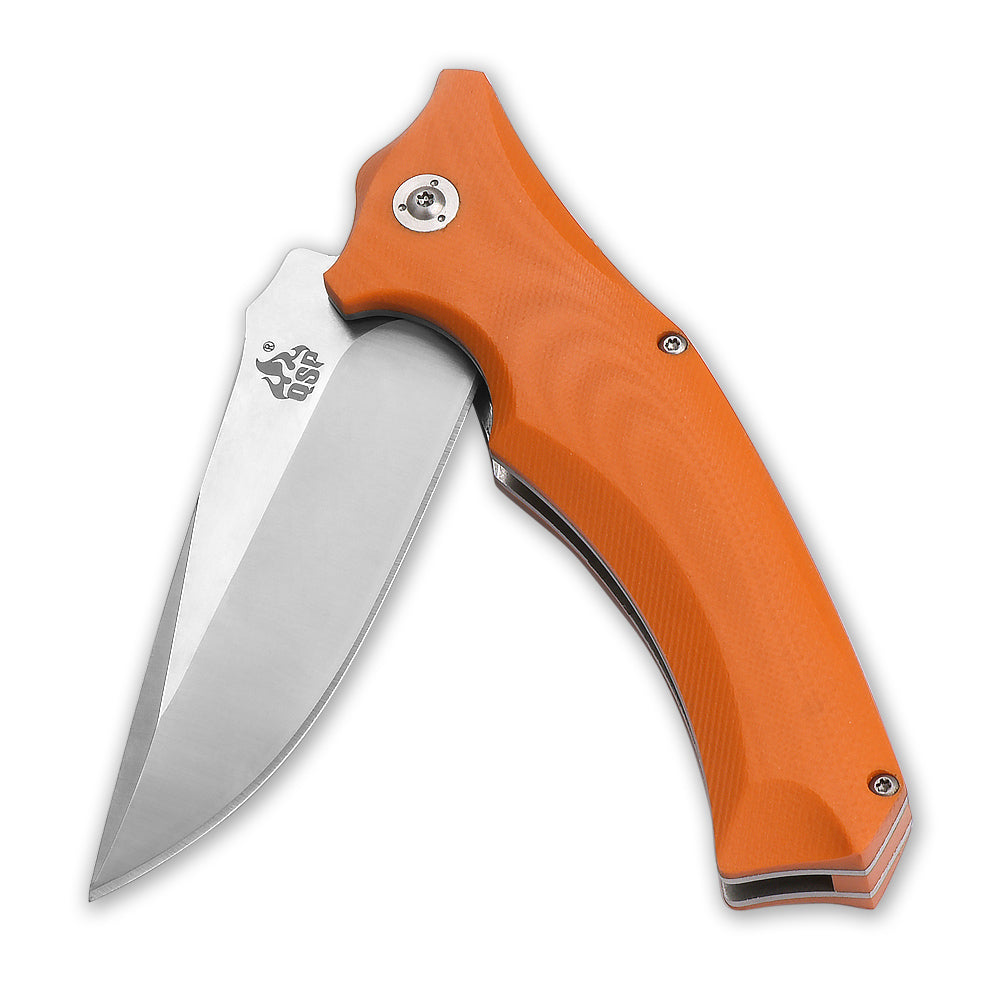 QSP Sthenia Pocket Knife-blackwash blade with Black G10 Handle