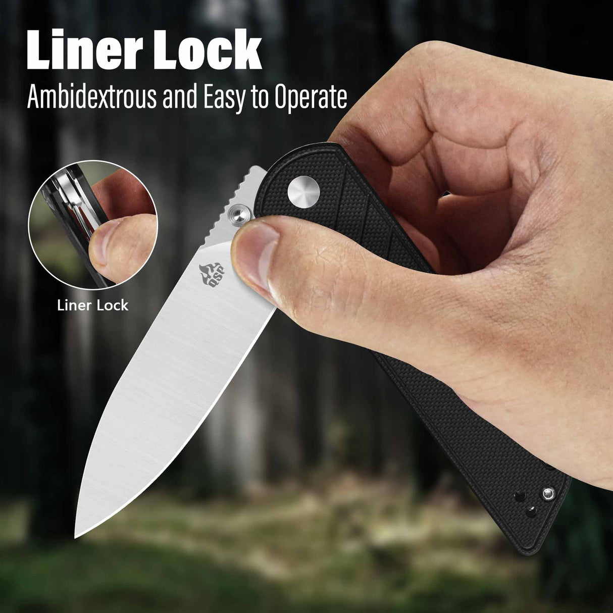 QSP Parrot V2 Liner Lock Pocket knife D2 Blade G10 Handle Ball Bearings