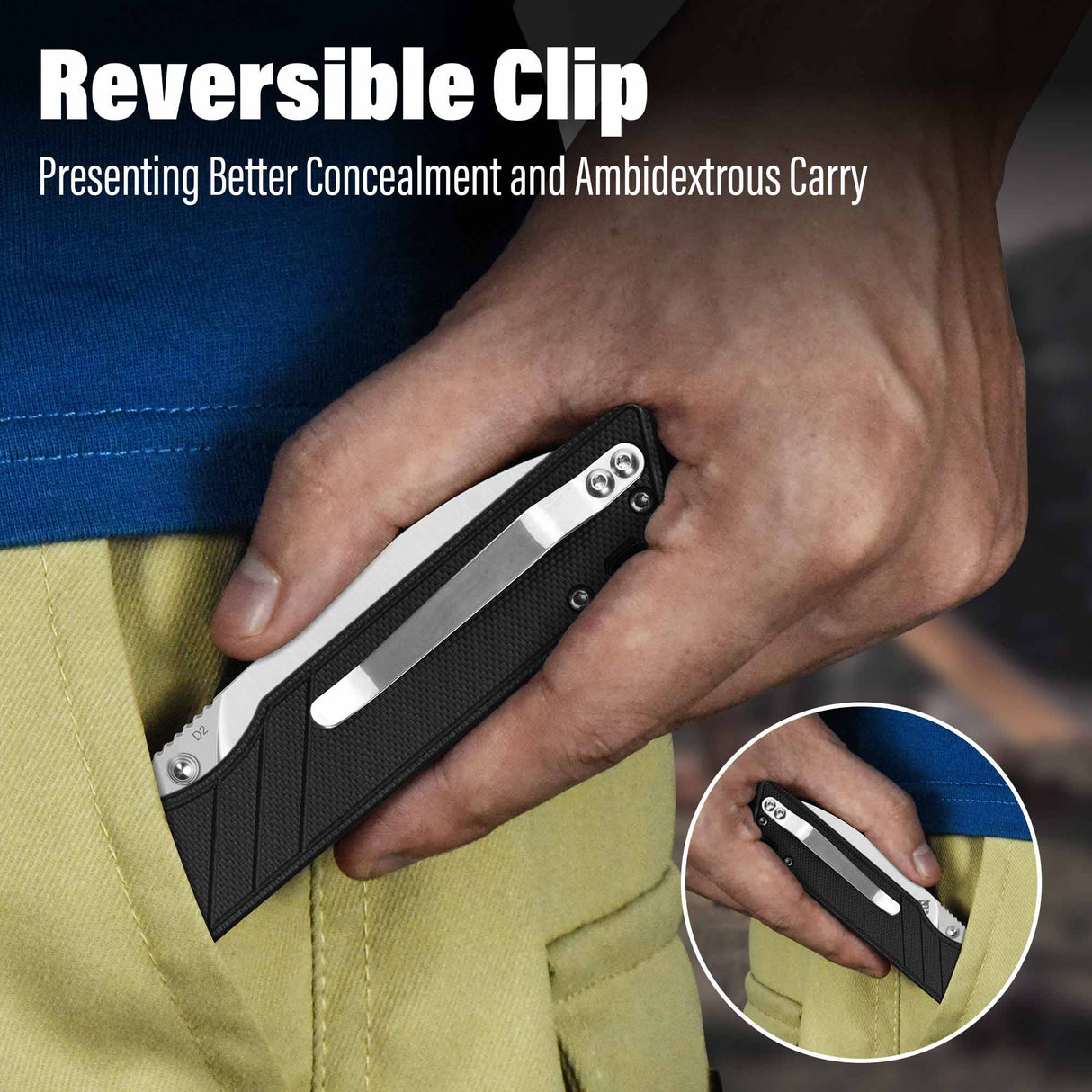 QSP Parrot V2 Liner Lock Pocket knife D2 Blade G10 Handle Ball Bearings