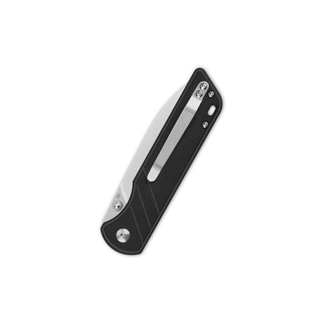 QSP Parrot V2 closed pocket knife with G10 handle and stainless steel clip.