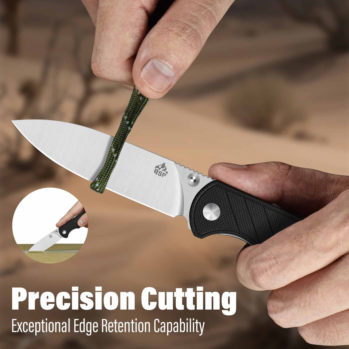 QSP Parrot V2 Liner Lock Pocket knife D2 Blade G10 Handle Ball Bearings