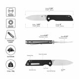 QSP Parrot V2 Liner Lock Pocket knife D2 Blade G10 Handle Ball Bearings
