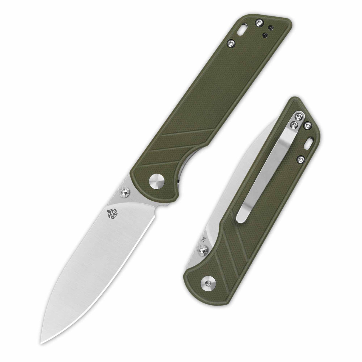 QSP Parrot V2 Liner Lock Pocket knife D2 Blade G10 Handle Ball Bearings