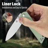 QSP Parrot V2 Liner Lock Pocket knife D2 Blade G10 Handle Ball Bearings