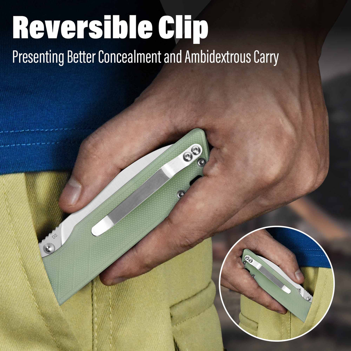 QSP Parrot V2 Liner Lock Pocket knife D2 Blade G10 Handle Ball Bearings