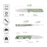QSP Parrot V2 Liner Lock Pocket knife D2 Blade G10 Handle Ball Bearings