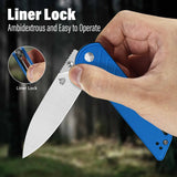 QSP Parrot V2 Liner Lock Pocket knife D2 Blade G10 Handle Ball Bearings