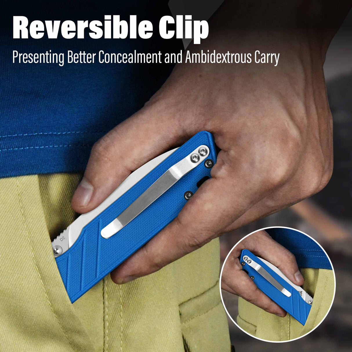QSP Parrot V2 Liner Lock Pocket knife D2 Blade G10 Handle Ball Bearings