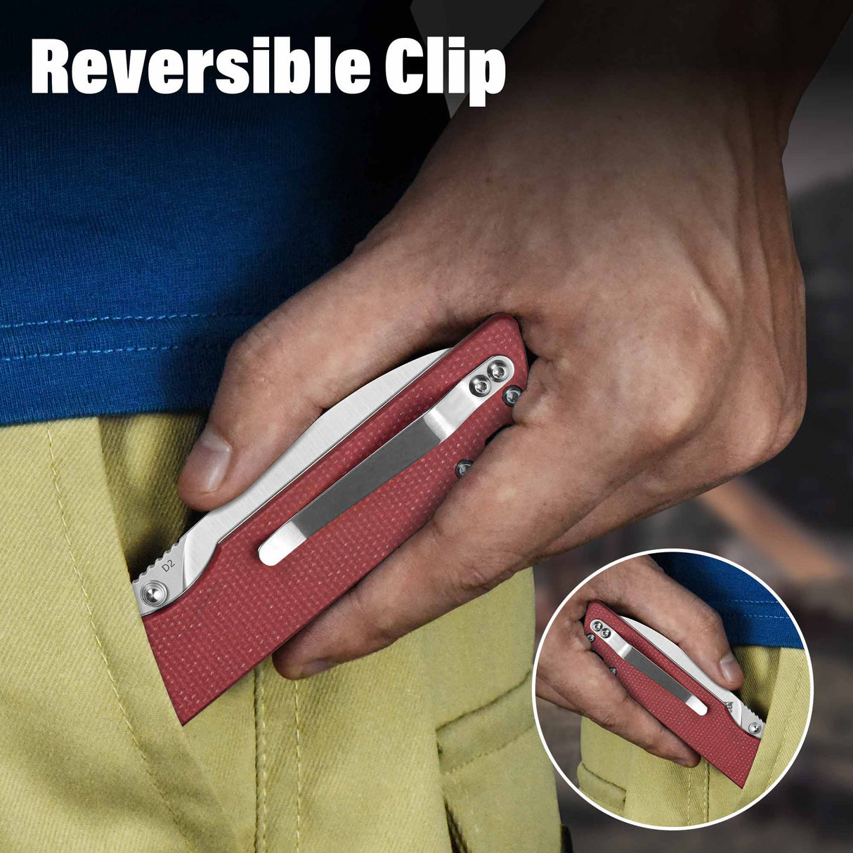 QSP Parrot V2 Liner Lock Pocket knife D2 Blade Micarta Handle Ball Bearings