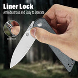 QSP Parrot V2 Liner Lock Pocket knife D2 Blade Micarta Handle Ball Bearings