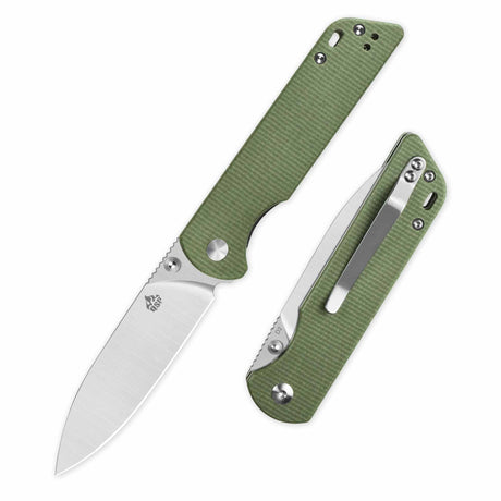 QSP Parrot V2 Liner Lock Pocket knife D2 Blade Micarta Handle Ball Bearings