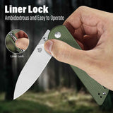 QSP Parrot V2 Liner Lock Pocket knife D2 Blade Micarta Handle Ball Bearings