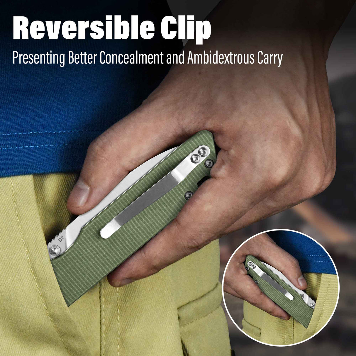 QSP Parrot V2 Liner Lock Pocket knife D2 Blade Micarta Handle Ball Bearings