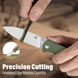 QSP Parrot V2 Liner Lock Pocket knife D2 Blade Micarta Handle Ball Bearings
