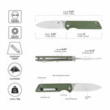 QSP Parrot V2 Liner Lock Pocket knife D2 Blade Micarta Handle Ball Bearings