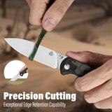 QSP Parrot V2 Liner Lock Pocket knife D2 Blade Shredded CF overlay G10 Handle Ball Bearings