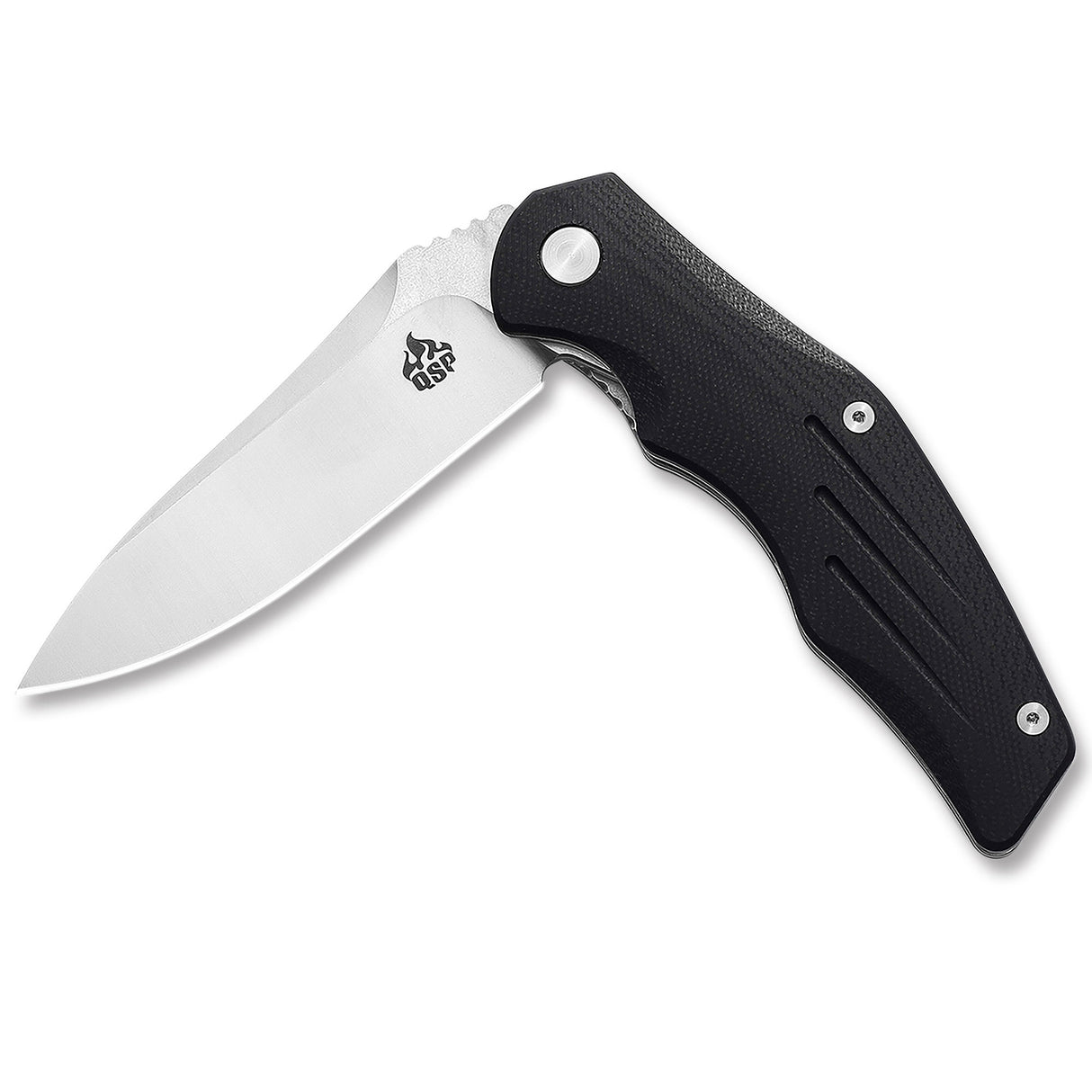 QSP Pangolin pocket knife with D2 drop point blade and textured G10 handle