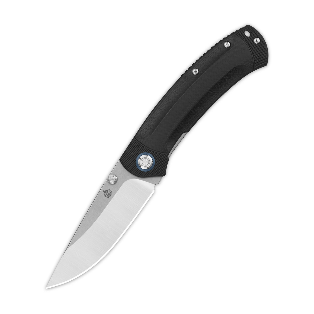 QSP Copperhead pocket knife with Sandvik 14C28N blade and black G10 handle