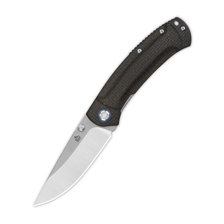 QSP Copperhead pocket knife with Sandvik 14C28N blade and dark brown micarta handle