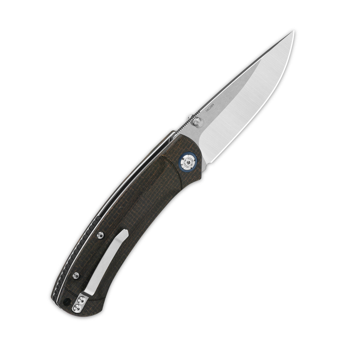QSP Copperhead Liner Lock Pocket Knife 14C28N Blade Micarta Handle