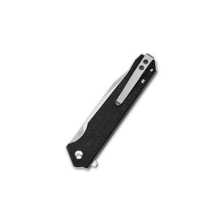 Closed QSP Mamba V2 pocket knife with black micarta handle and stainless steel clip
