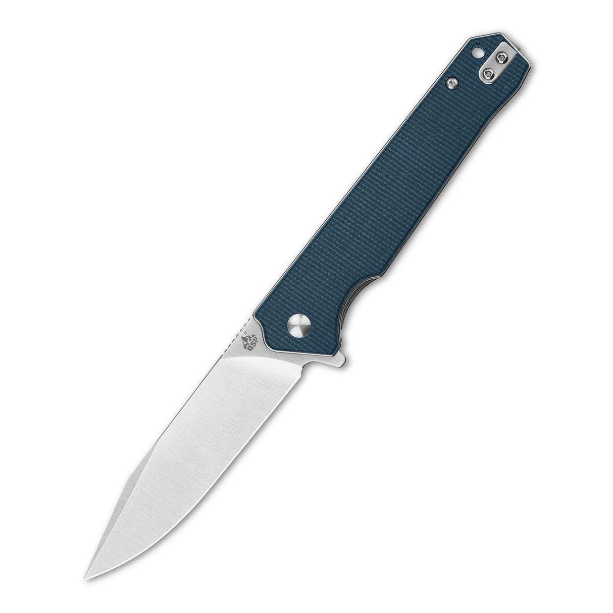 QSP Mamba V2 Liner Lock Pocket Knife D2 Blade Blue Micarta Handle