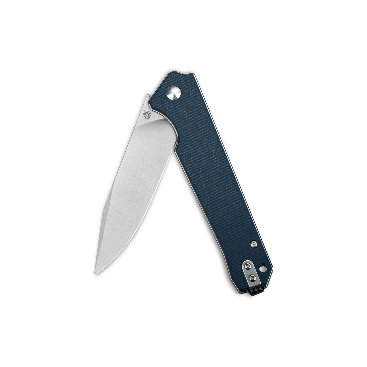 QSP Mamba V2 Liner Lock Pocket Knife D2 Blade Blue Micarta Handle