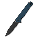 QSP Mamba V2 Liner Lock Pocket Knife D2 Blade Blue Micarta Handle