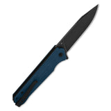 QSP Mamba V2 Liner Lock Pocket Knife D2 Blade Blue Micarta Handle