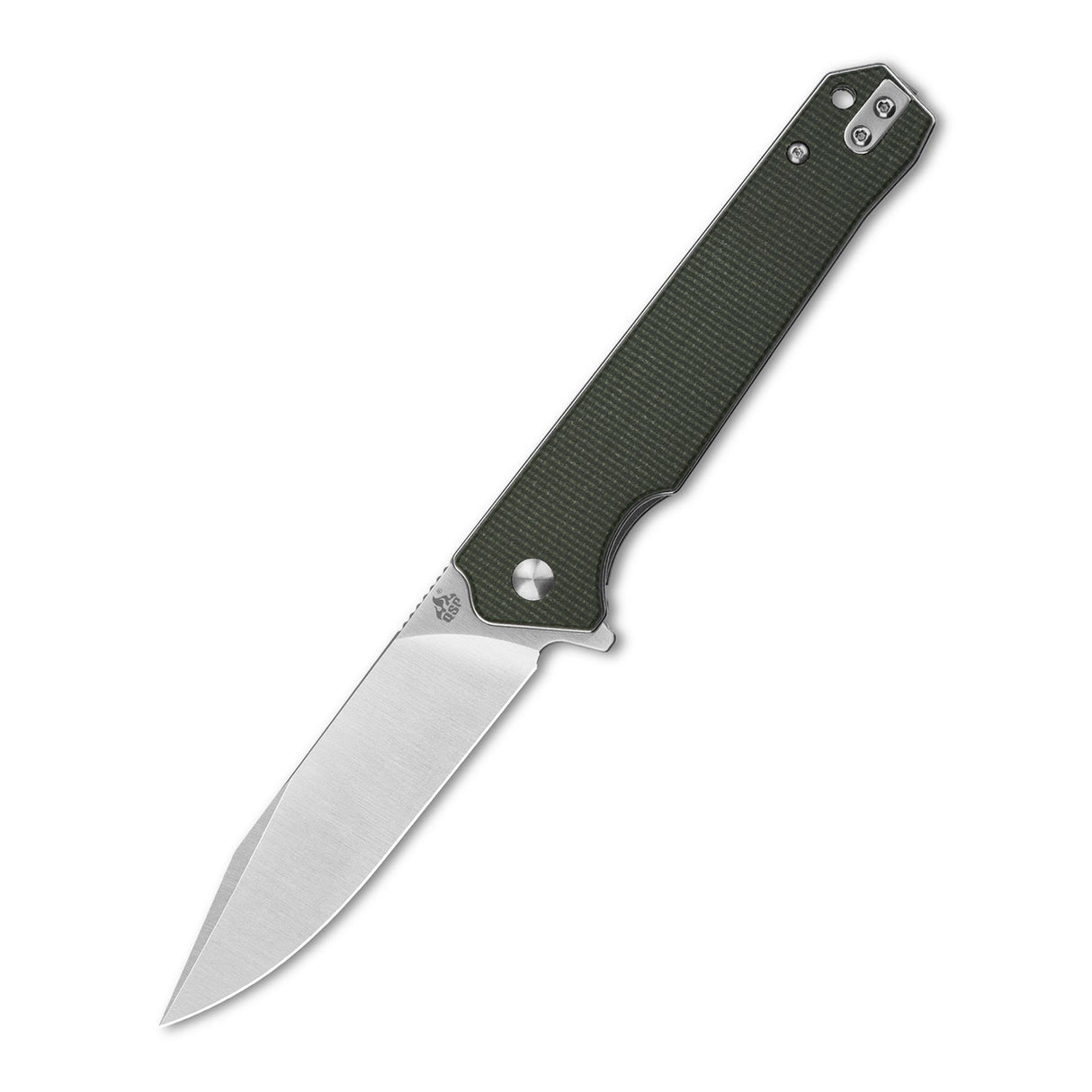 QSP Mamba V2 Liner Lock Pocket Knife D2 Blade Green Micarta Handle